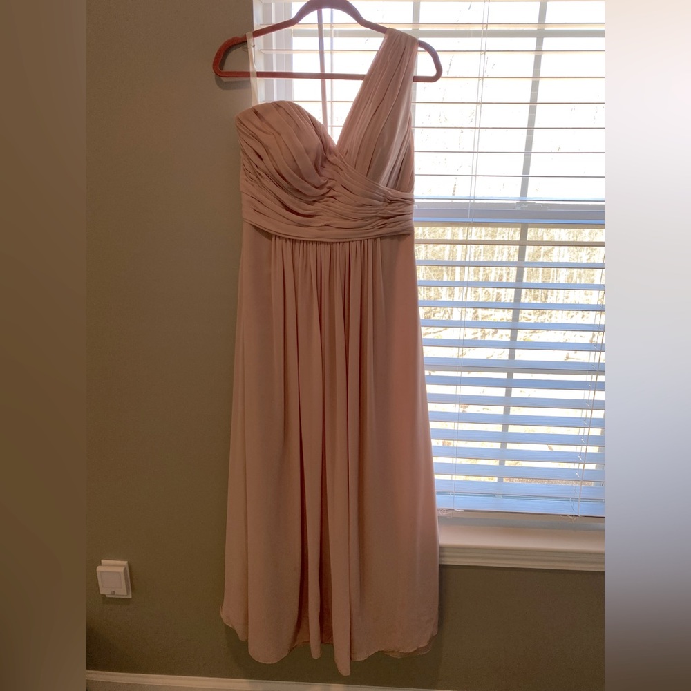 Bill Levkoff dusty rose one shoulder bridesmaid dress - altered size 14